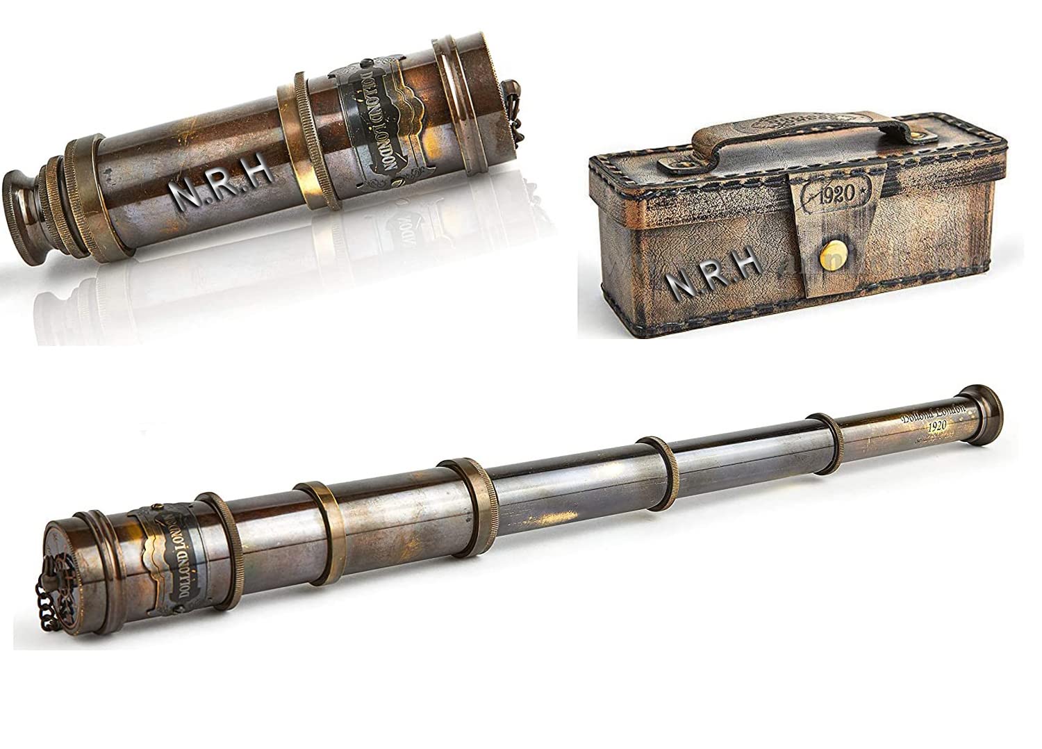 Handcrafted Telescope in Box | Functional Nautical Antique Telescope | Spyglass & Collectible Decor for Kids