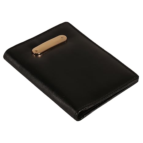 Susha Mens Pu Leather Black Travel Bi-Fold Passport Wallet