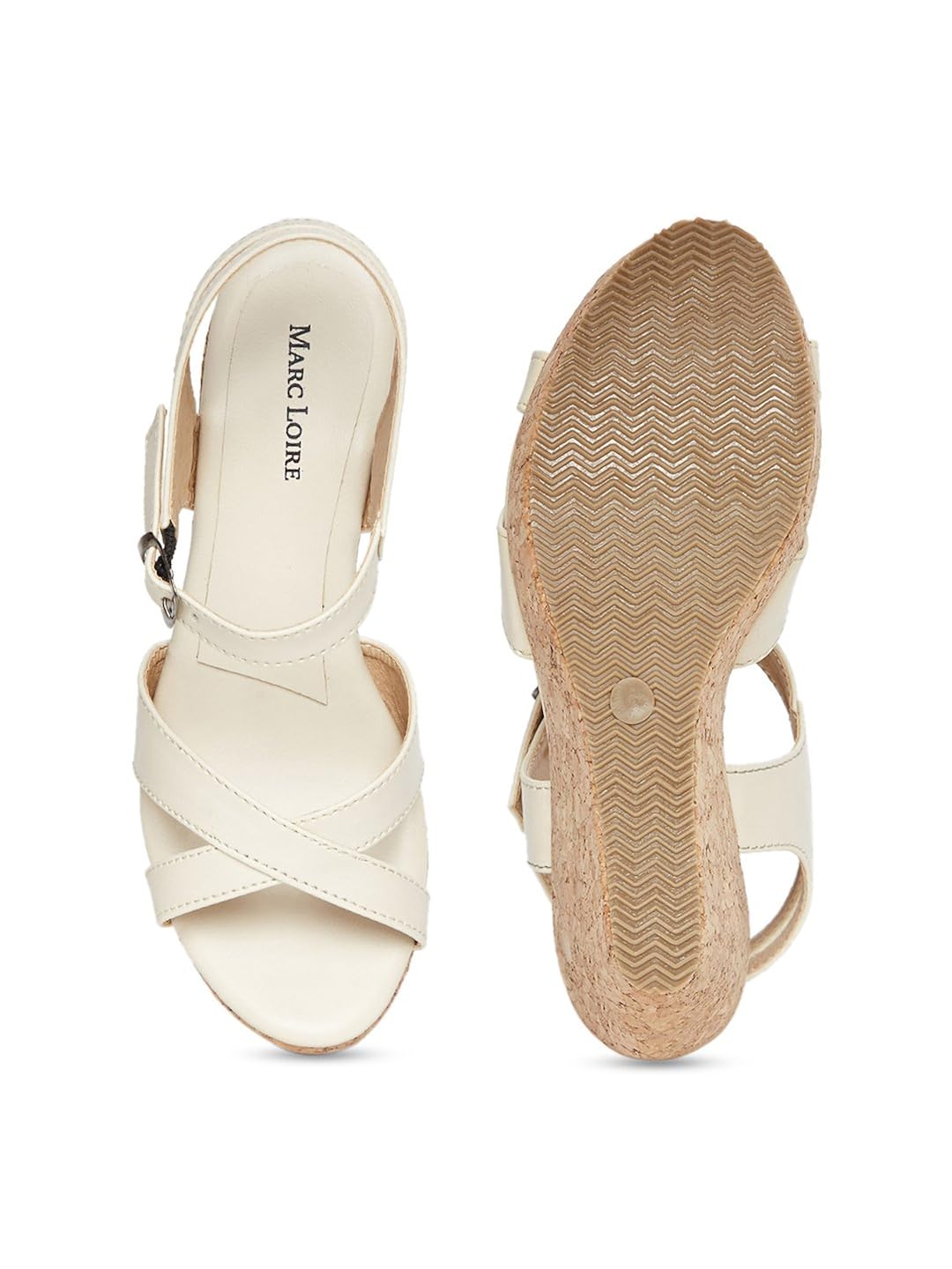 marcloire heels/wedges stylish sandals for women's/girls cream