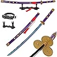 Forgemith Bamboo Anime Cosplay Swords：Roronoa Zoro/Kitetsu/Yama Enma/Trafalgar Law/Kozuki Oden/Edward Newgate,About 40.75/59 Inches,Anime Original Texture,for Role-Playing,Stage Performance and Gift