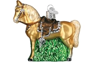 Old World Christmas Ornaments: Selection of Horses Glass Blown Ornaments for Christmas Tree, Western, 12176 3inch x 3. 5inch x 1inch