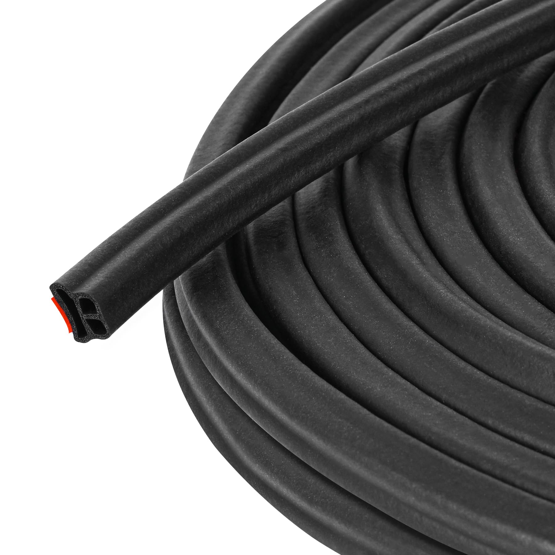 Photo 1 of 19.7FT Universal Car Weather Stripping, Self-Adhesive Door Rubber Seal Strip, Auto Engine & Window Noise Insulation (47/100" x 2/5")