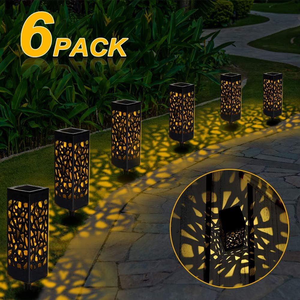 6 Piezas Luces Solar Exterior Jardin Lámpara Solar Jardín