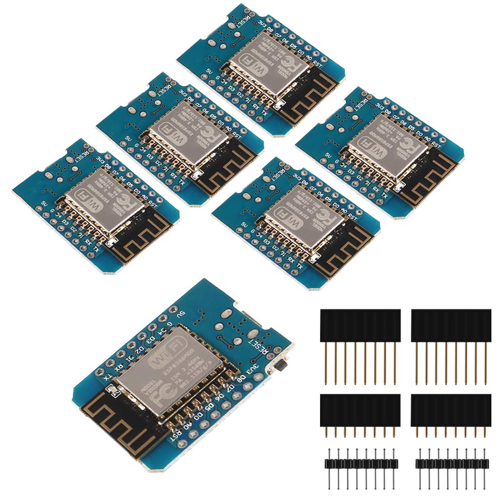 AITRIP 6 PCS Nodemcu Wifi Development Board with ESP8266 Chip ESP-12F 4MB Byte Module for Arduino