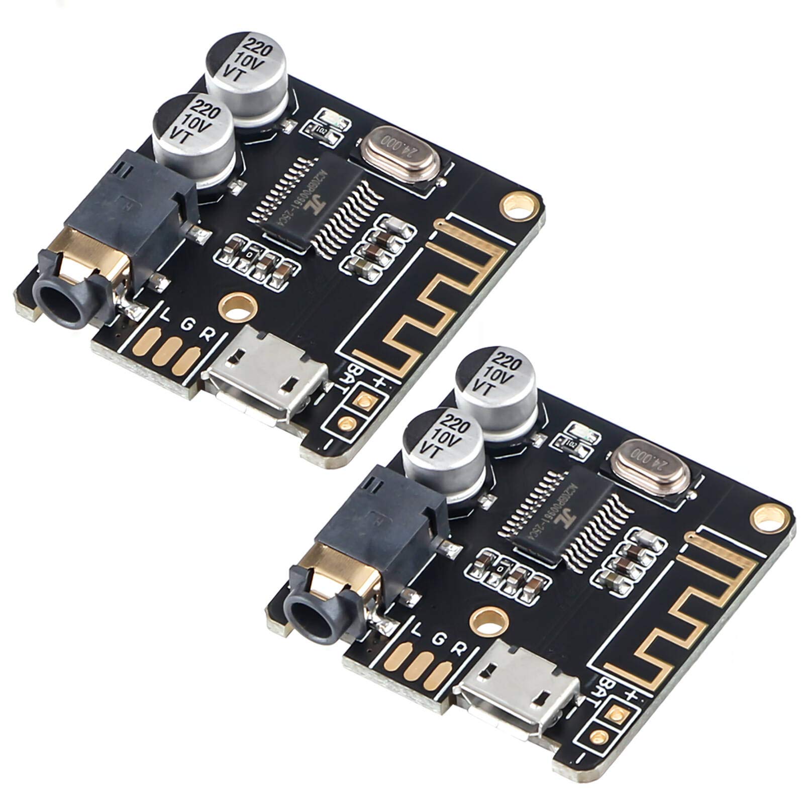 2pcs Bluetooth Audio Receiver Board for Audio Amplifier MP3 Lossless Decoder 3.7-5V BT5.0 Stereo Car Speaker Amplifier DIY