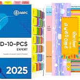 Index Tabs for ICD-10-PCS Expert 2026/2025 (Book not Included)84 Color-Coded Clear PVC Book Tabs, Side &amp; Top Tabs with Code Ranges, Alignment Card Page Numbers Bookmark, Laminated Repositionable