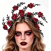 Yean Day of The Dead Headpiece Rose Halloween Headband for Women