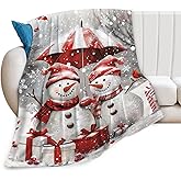 Tijuboni Snowman Throw Blanket for Girls Boys Women Men Kids Adults Soft Flannel Fleece Blanket for Couch Sofa Bed Home Decor 40"x50"