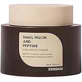 Zenskin Snail Mucin & Peptide Skin Revive Cream, Deep Hydration, Youthful Appearance with 90% Snail Mucin & 5 Peptides for Smooth, Youthful, Radiant Skin, 100ml