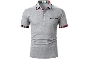 usnsm Men's Polo Shirt Slim Fit Men's Casual Polo Shirts Printed Short Sleeve Shirts for Men Button Down Golf Polo Shirt