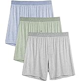 DAVID ARCHY Mens Boxers Soft Rayon Made from Bamboo Boxers for Men Pack Loose Underwear Cooling Mens Boxer Shorts