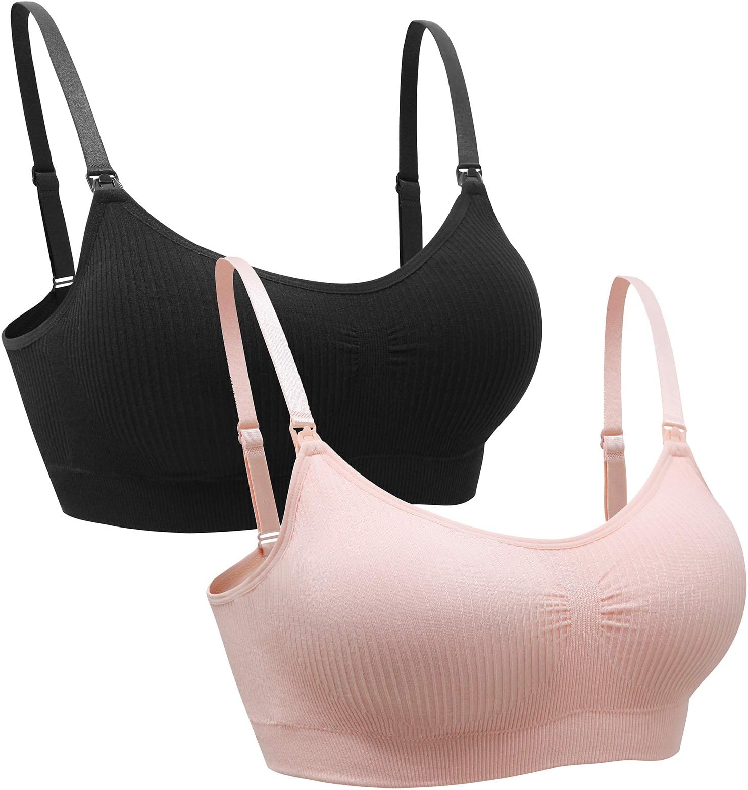 Suekaphin2PACK Nursing Maternity Bra for Pregnancy Women Breastfeeding Comfortable Sleeping with ExtendersOEKO-TEX STANDARD 100