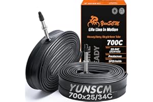 700C Heavy Duty Bike Tubes 700x25C/26C/28C/32C FV48（25/34-622） 700C Bicycle Inner Tubes Compatible with 700x25C 700x26C 700x2