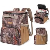 Backpack Cooler, 42 Can 16mm Leakproof Soft Cooler Backpack, Waterproof &amp; Lightweight Camo Lunch Backpack for Work, Fishing, Beach, Day Trips, Large Capacity with Dry/Wet Storage