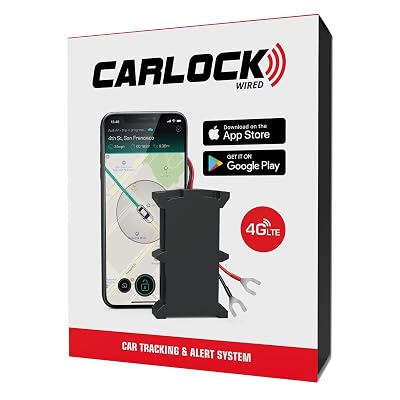CARLOCK Wired - GPS Tracker for Vehicles - 4G Hidden Car Tracker for Families, Teens & Fleets with Driving Score, Trip History & Geofencing