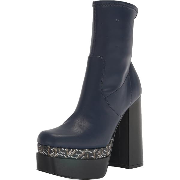 Guess Women's Byra Patent Square Toe Block Heels - Black, Size 7.5 Medium