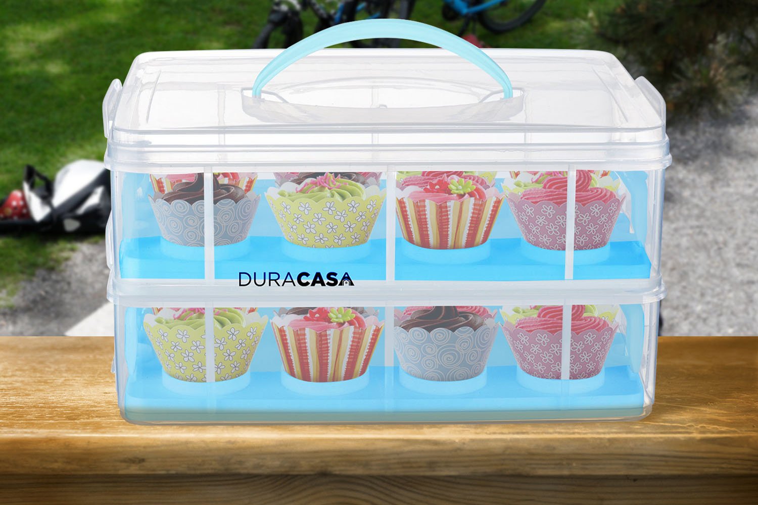 DuraCasa Cupcake Carrier, Cupcake Holder Store up to 24 Cupcakes or 2