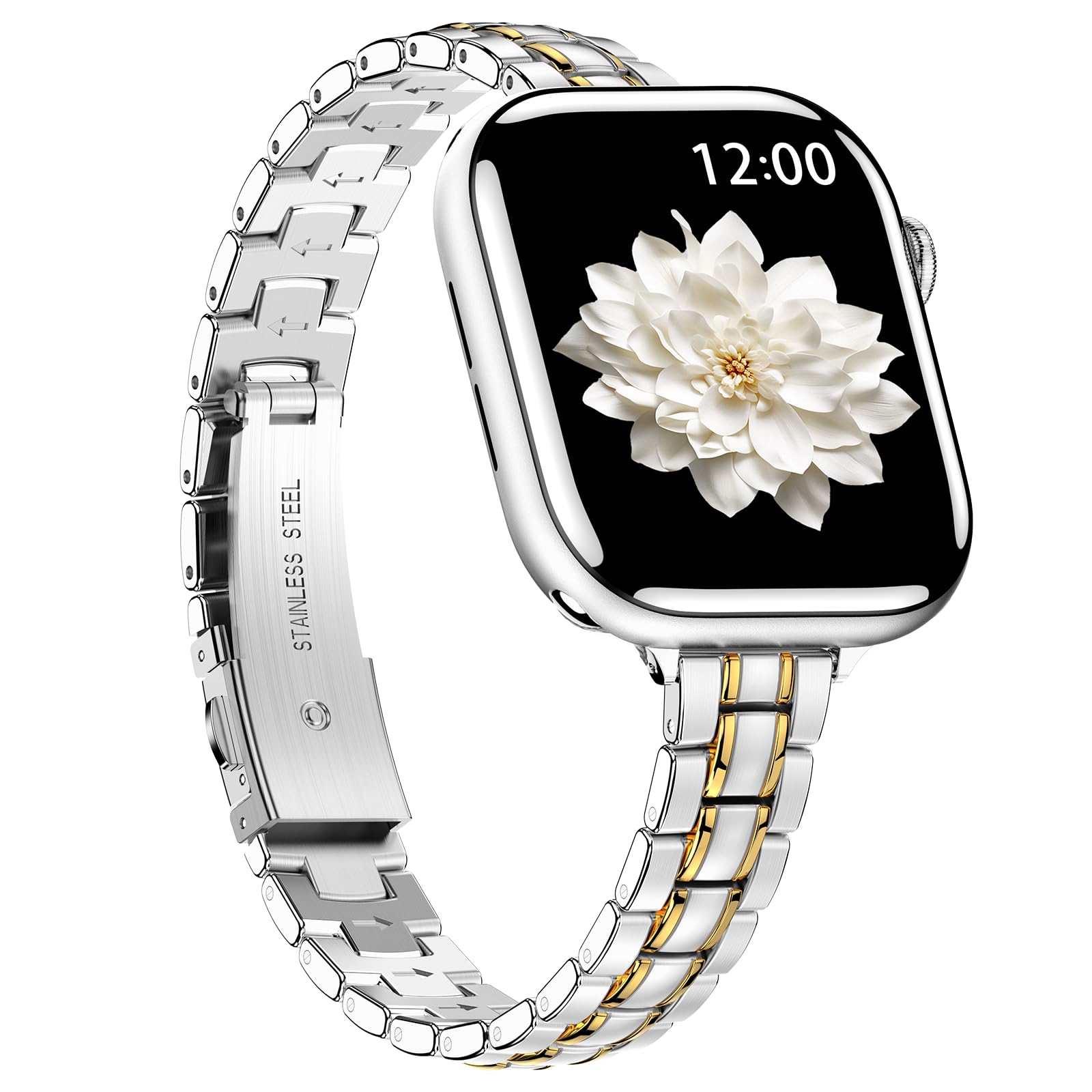 Photo 1 of BAITEYOU Narrow Metal Band Compatible with Apple Watch Band 42mm Series 11 10, 41mm Series 9 8 7, 40mm Series SE 3 2 1/6 5 4, 38mm Series 3 2 1, iwatch Stainless Steel Bands for Women Silver Gold