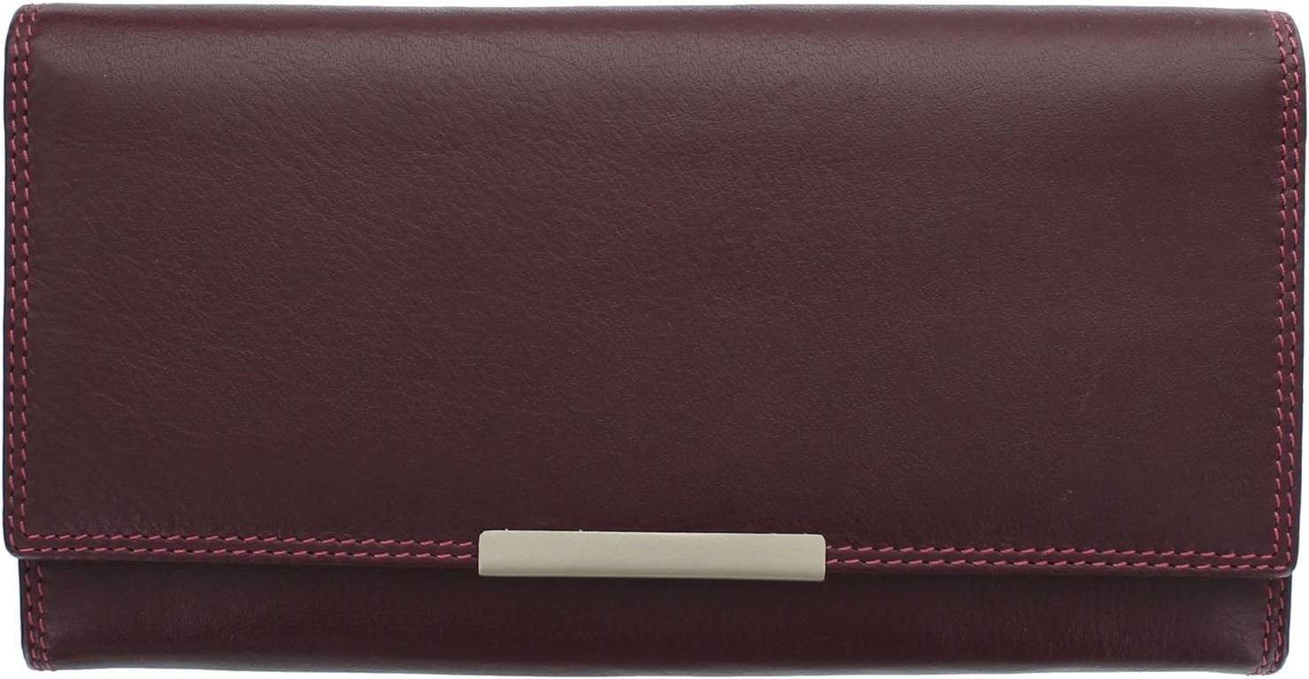 VISCONTI Soft Leather Rio Ladies Purse Style RFID Blocking R11 Plum Multi - Image 4