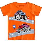 Funnycokid Toddler Boys Shirts Graphic T-Shirt Kids Short Sleeve Tees 2-6 Years