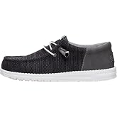 HEYDUDE Men's Wally Amazon Exclusive Styles Slip On Loafer | Easy On Shoe | Breathable Cotton Upper, Elastic Laces, Rounded Toe, Flex And Fold Outsole, Memory Foam Insole, Odor Guard, Machine Washable