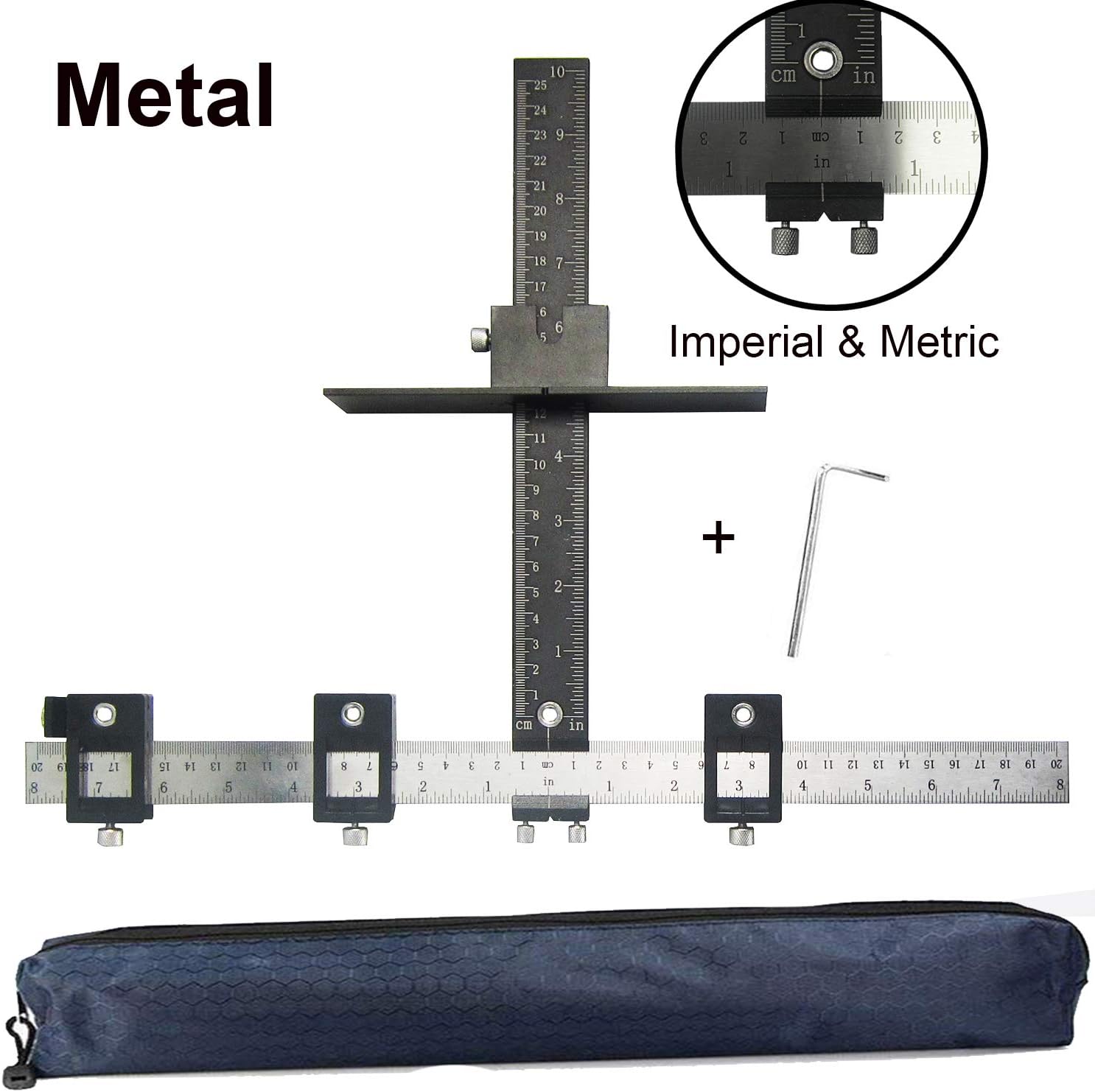 Cabinet Hardware Jig Aluminum Alloy Cabinet Drawer Drilling Template Jig Punch Locator Drill Guide Cabinet Handle Template Tool Door Handle Knob Punch Locator for Easy Installation