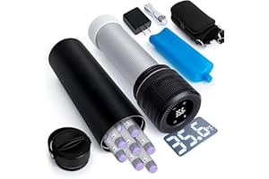YOUSHARES Electric Insulin Cooler Travel Case, 35-68°F Custom & Display Temperature Medical Cooler with Biogel & USB Charger, TSA Approved Diabetic Medication Refrigerator, Portable for 1–7 Pens
