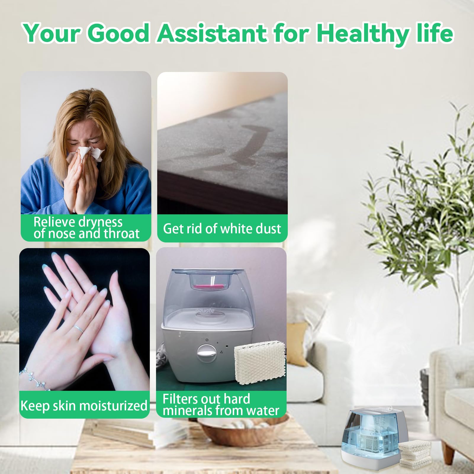 kakofaci 6 Pack WF813 Humidifier Filters Replacement Compatible with Equate EQWF813 PCWF813 Relion RCM832 RCM-832N Protec RWF813 EQ-2119-UL PCCM-832N Cool Mist Humidifiers Wick Filter