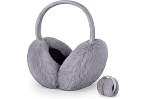 Lainlight Earmuffs for Women Winter Warm Ear Muffs Faux Fur Cute Fuzzy Ear Warmers for Girls Women Foldable/Adjustable