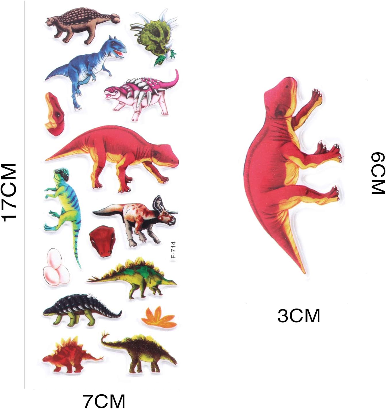 Kids Dinosaur Stickers, 3D Puffy Dino Stickers for Toddlers 12 Sheet Self-Adhesive Animal Foam Stickers for Boy Girl (Dinosaur) - Image 5