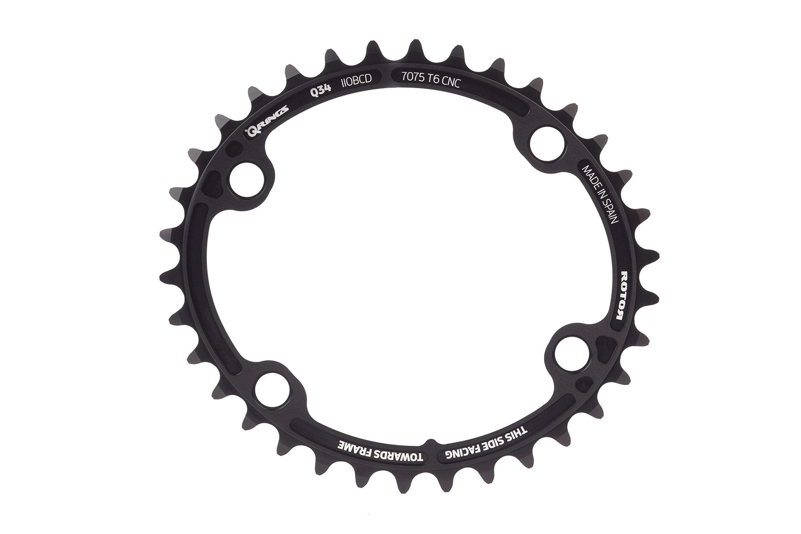Rotor Unisex - Adult Oval Chainring BCD110x4 42 Inside for ALDHU, VEGAST and All 4-Hole Shimano Cranks Simple, Black, Teeth