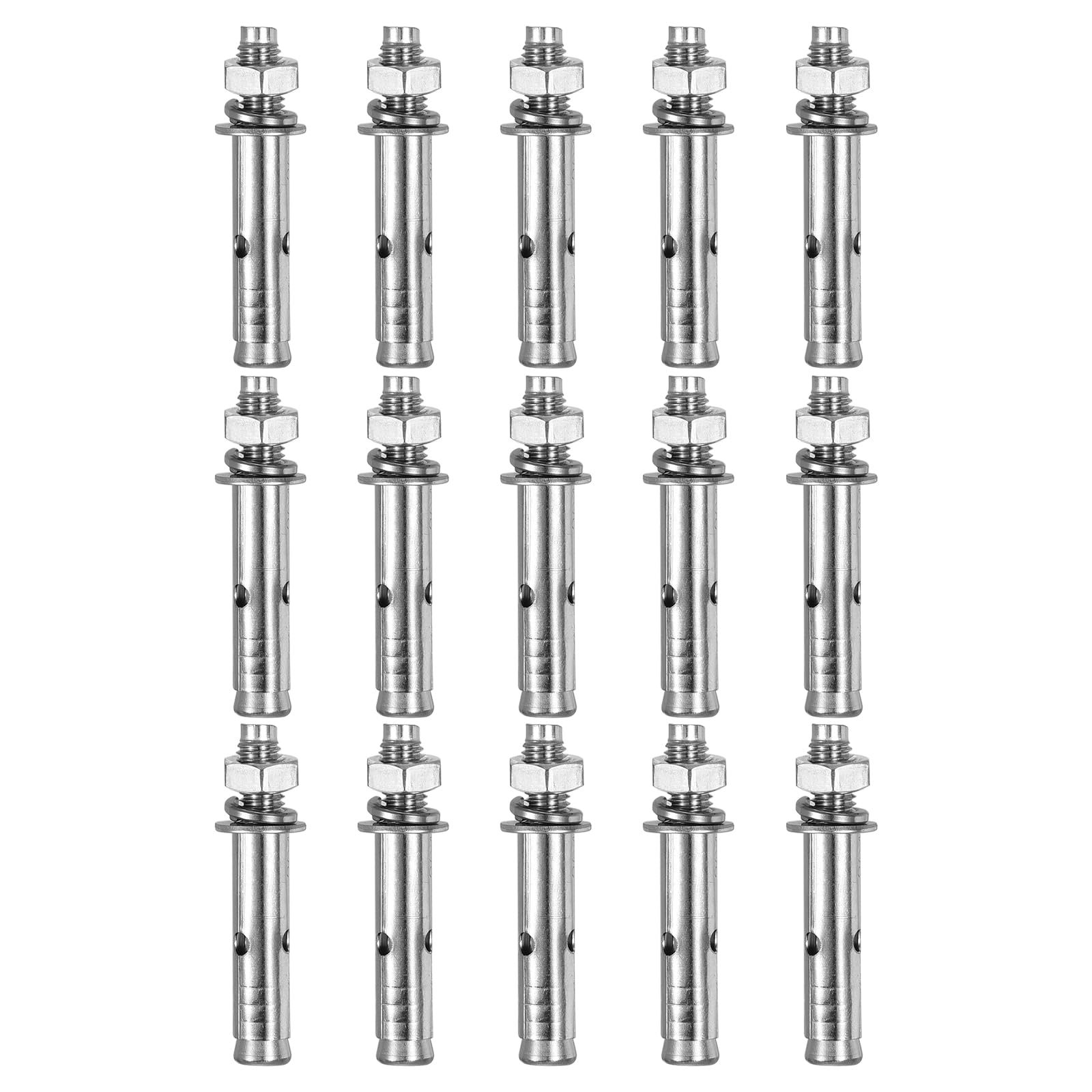 DTGN M8 x 60 Expansion Bolts - 25Pack- Good for Concrete Dry Brick Block Walls - 304 Stainless Steel - Silver