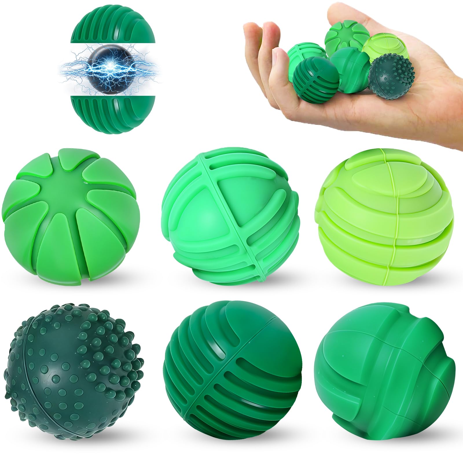 6 PCS Magnetic Balls Fidget Toy for Adults Kids, Stress Relief Sensory Toys for Autism ADHD, Magnet Fidget Balls, Silicone Textures Gadgets Office Desk Toy, Stocking Stuffers for Teen Gift