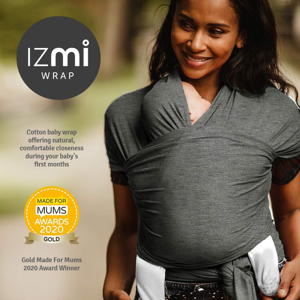 Izmi Essential Baby Wrap, Mid Grey - Image 5