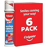 Colgate Kids Toothpaste Pump with Fluoride, Anticavity & Cavity Protection Toothpaste, For Ages 6+, Mild Bubble Fruit Flavor,