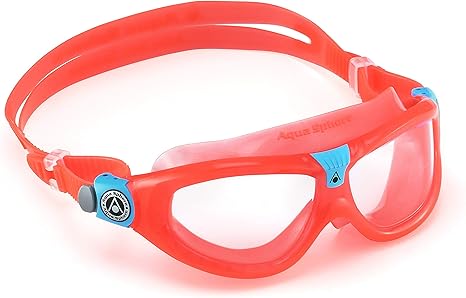 red swimming goggles
