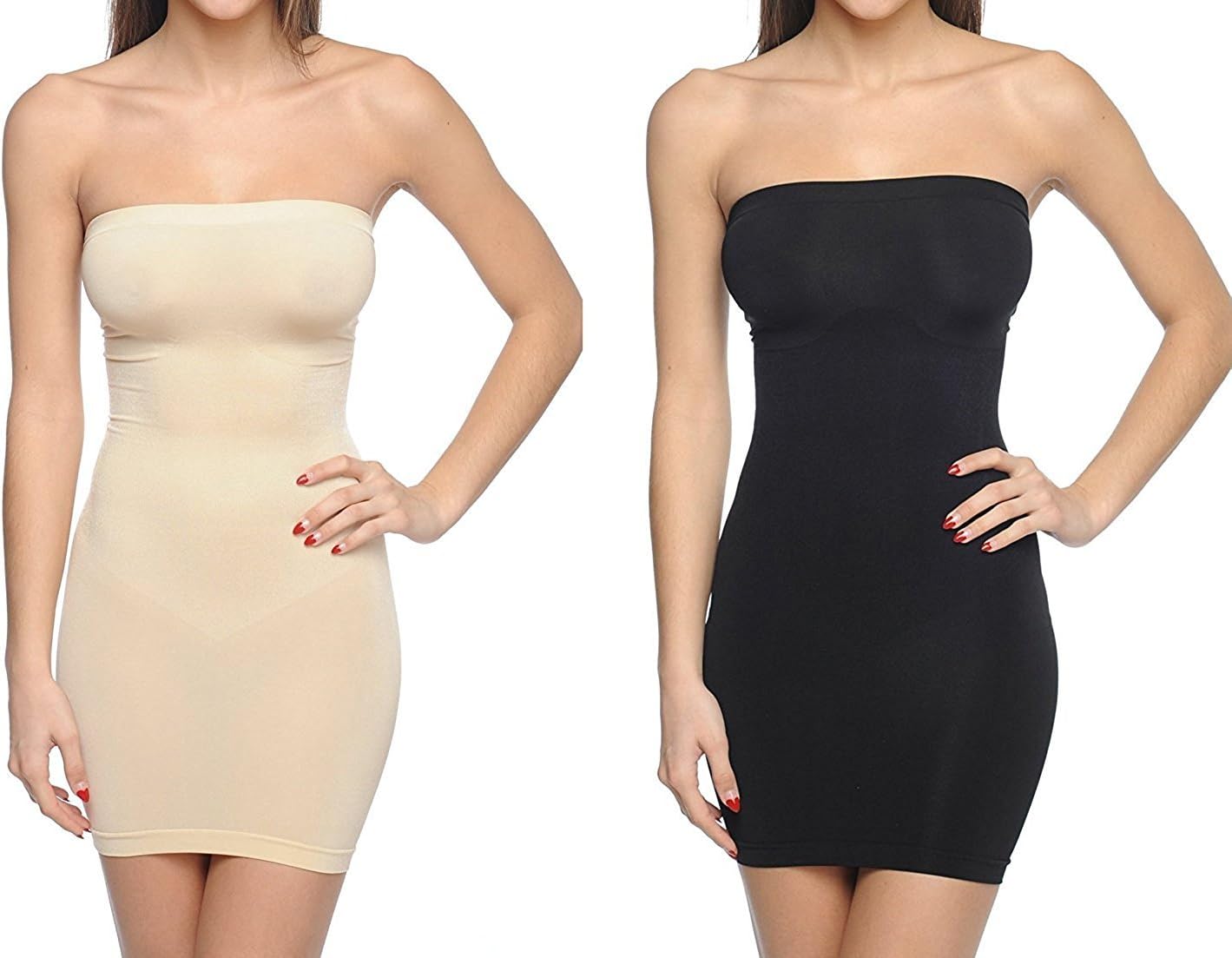 Body Beautiful Strapless Full Body Slip Shaper in Shiny Yarn