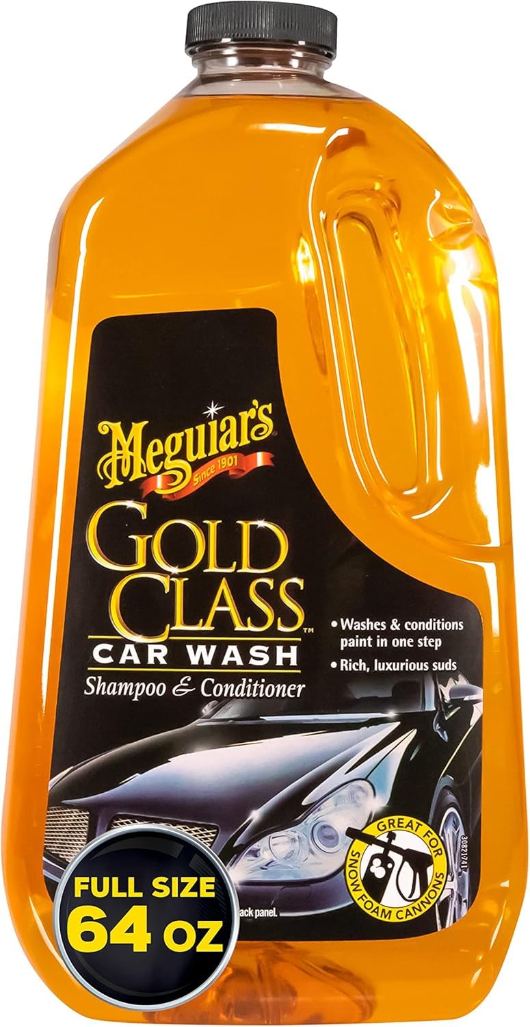 Meguiar's Gold Class Car Wash Shampoo & Conditioner 1.89L - Biodegradable Formula, Rich Luxurious Suds - G7164EU