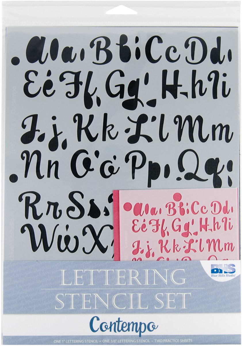 Blue Hills StudioLettering Stencil 4pc Sets-Contempo