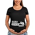 BROOKLYN VERTICAL Maternity Cute Funny New Mom Pregnancy Announcement Short Sleeve Crew Neck T-Shirt