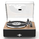 Record Player with Speakers, Turntables for Vinyl Records with AT-3600L Cartridge, Belt Drive 2-Speed (33/45 RPM), All in One Vinyl Player for Music Lovers (Walnut)