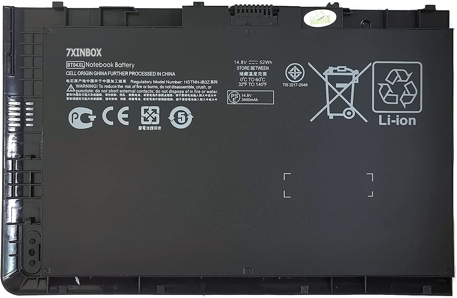 7XINbox 14.8V 52Wh BT04XL HSTNN-DB3Z HSTNN-IB3Z HSTNN-I10C Laptop Battery compatible with HP EliteBook Folio 9470 9470M Ultrabook 687517-171 687517-241 687945-001 696621-001
