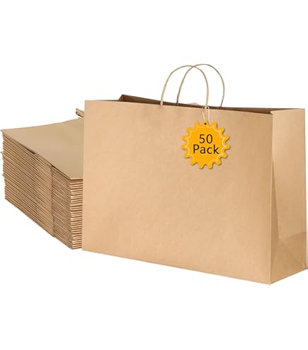 Amazon Bolsas De Regalo Color Carton Bolsas Papel 50 Bolsas De