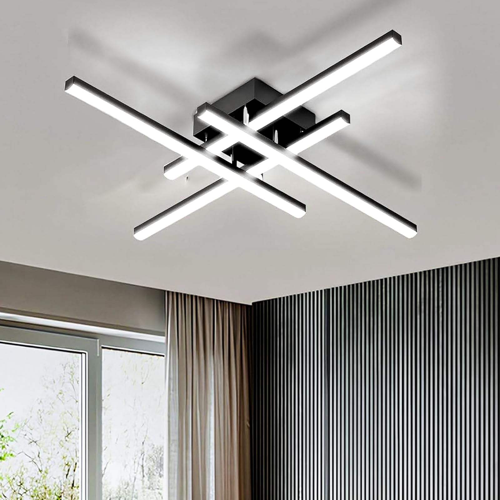 Photo 1 of ANYTOP Modern LED Ceiling Light Fixture, 24 Inch Flush Mount Ceiling Light for Bedroom ?Kitchen Living Room Bathroom Garage Farmhouse Dining Hallway 6500K White Light