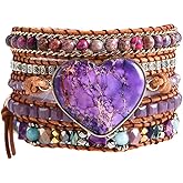 YGLINE Natural Stone Bracelet 3 Wraps Bracelet Handmade Boho Bracelet for Women Bracelet