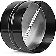 6 Inch Draft Blocker Backdraft Damper Duct Draft Stopper One-Way Airflow Ducting Insert Backflow Preventer Inline Fan Vent Deflector - Black