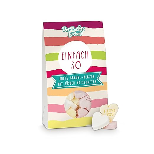 Einfach so, Brause Herzen mit süßen Botschaften, 70 Gramm Naschportion