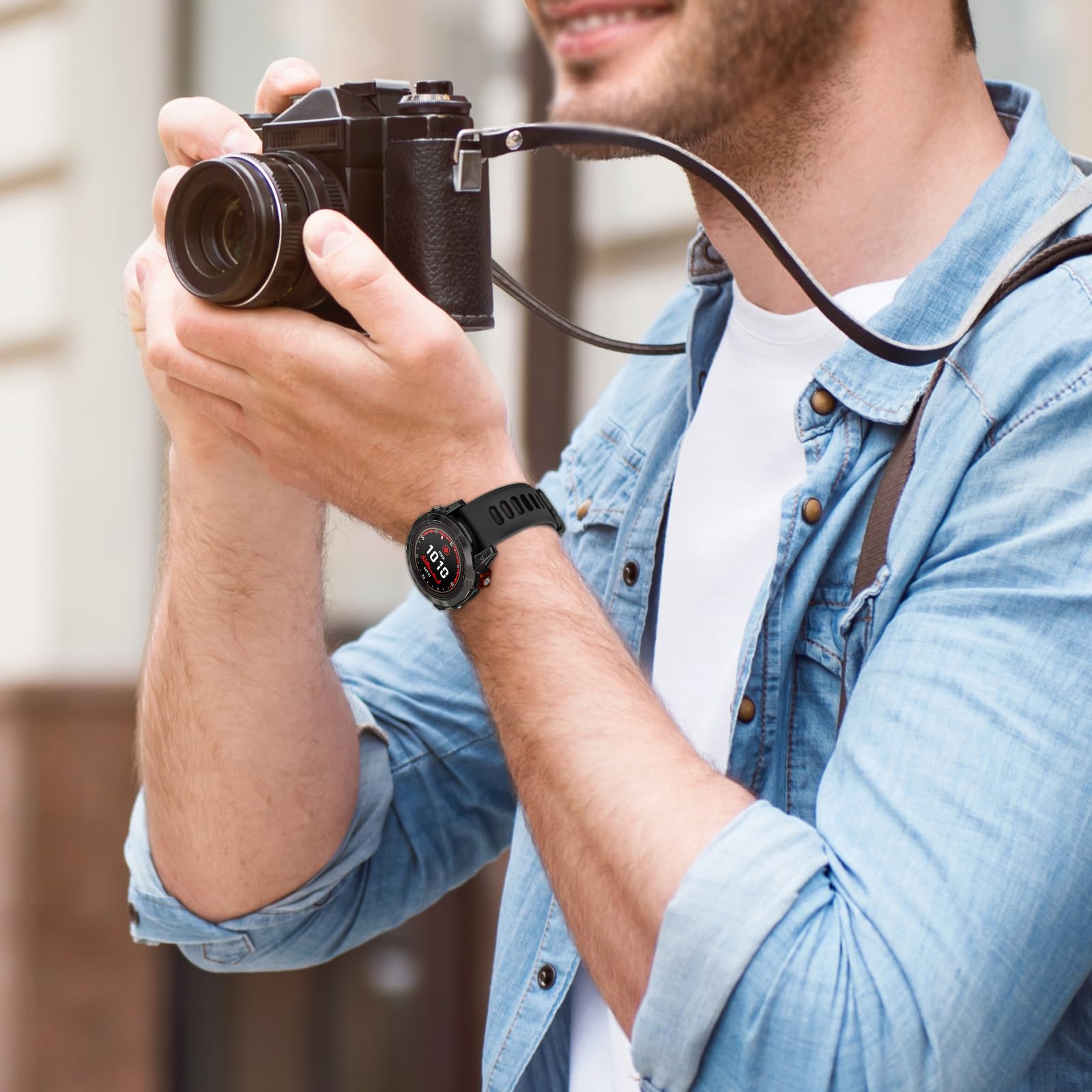 EZMVZKU 22mm Quickfit Sport Band for Garmin Fenix 8 47mm/Fenix 7/7 Pro/6/6 Pro/5 Plus,Silicone Watchband Strap for Forerunner 965 955/Approach S62/S70/tactix 8 47mm/Descent G2/MARQ Adventurer (Gen 2)