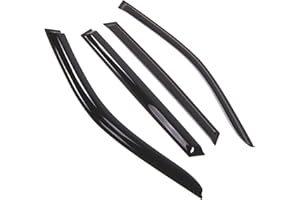 Tuningpros WD2-782B Dark Smoke 4 Pcs Set Window Visor (Outside Mount) Deflector Rain Guard Compatible with 2017-2018 BMW X5