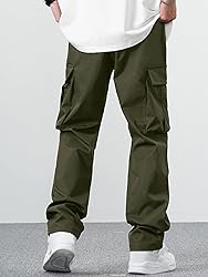 PLEPAN Men's Casual Cargo Pants Drawstring Hiking